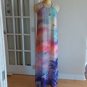 Pink Martini halter Maxi dress - Sz Medium